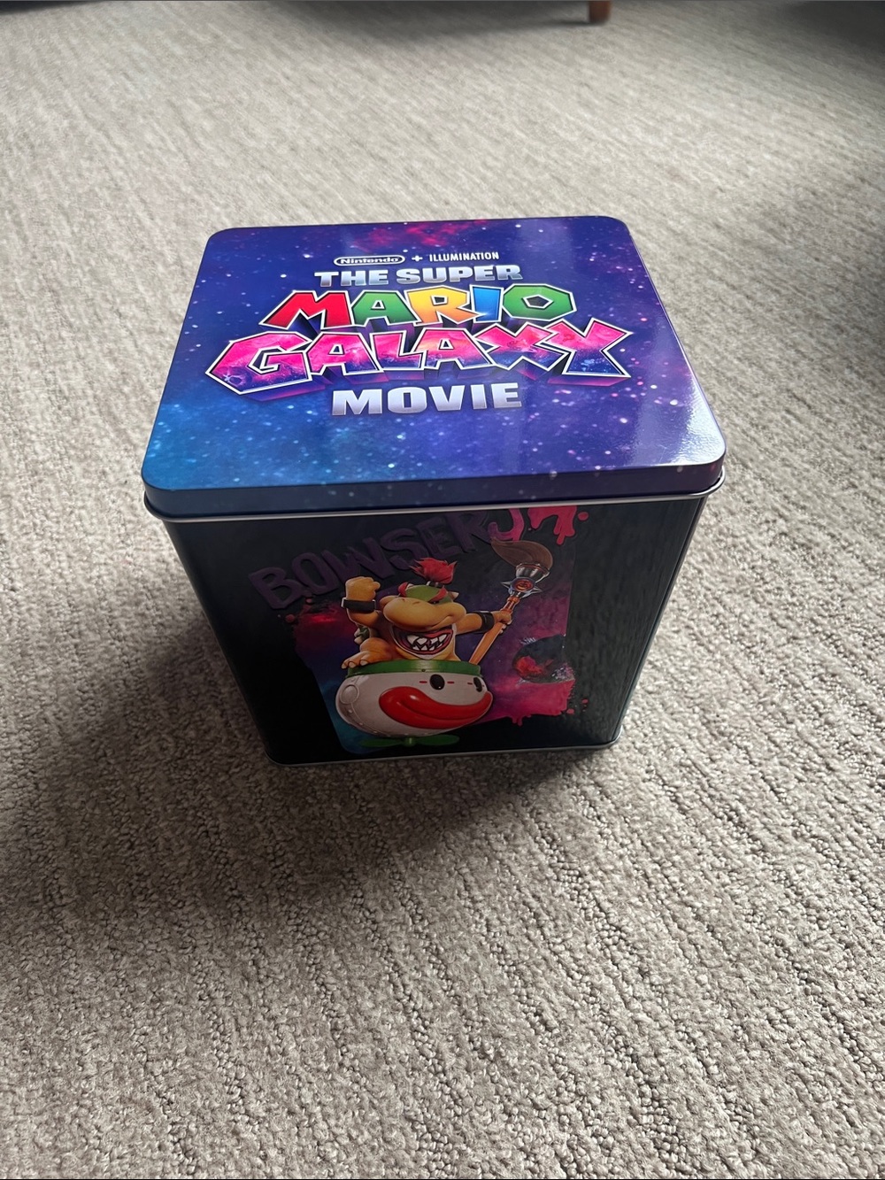 The Super Mario Galaxy Movie popcorn Tin - Blue Galactic Collectible